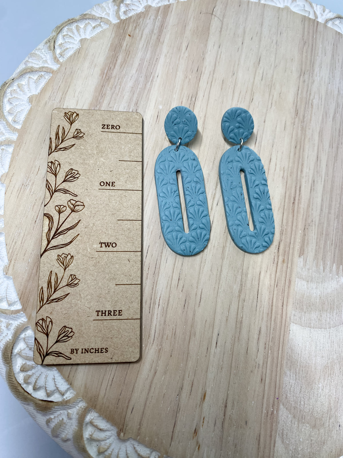 Tall oval handmade polymer clay earring collection
