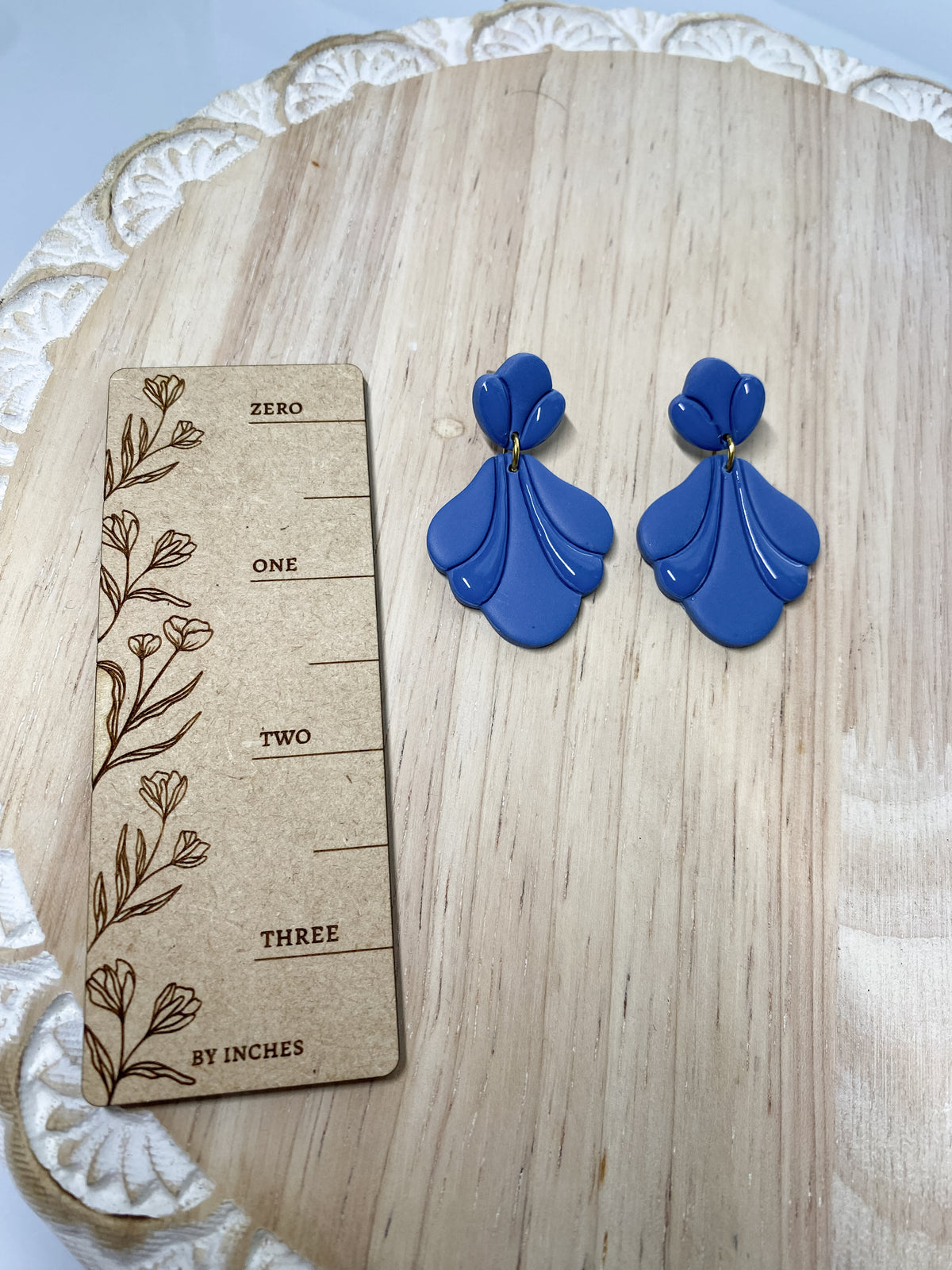 Teardrop polymer clay earrings with resin detail (multiple styles)
