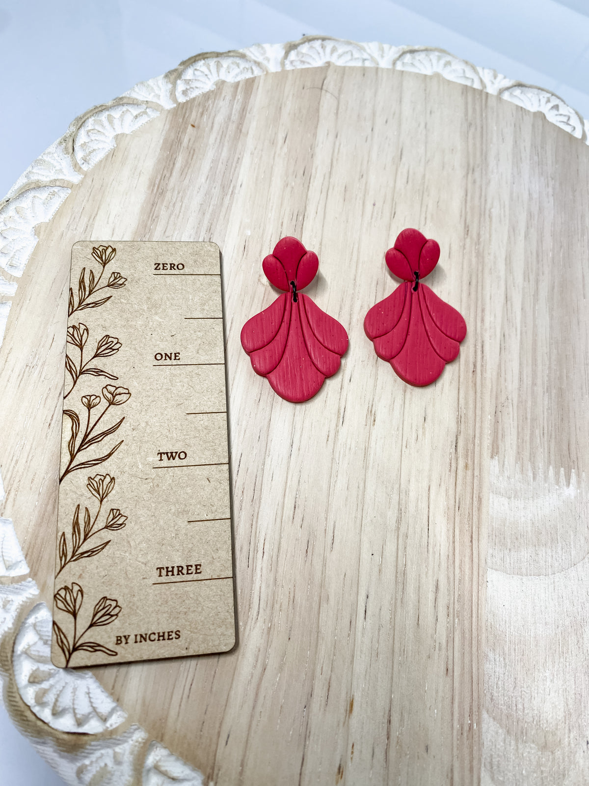 Embossed teardrop polymer clay earrings (multiple styles)