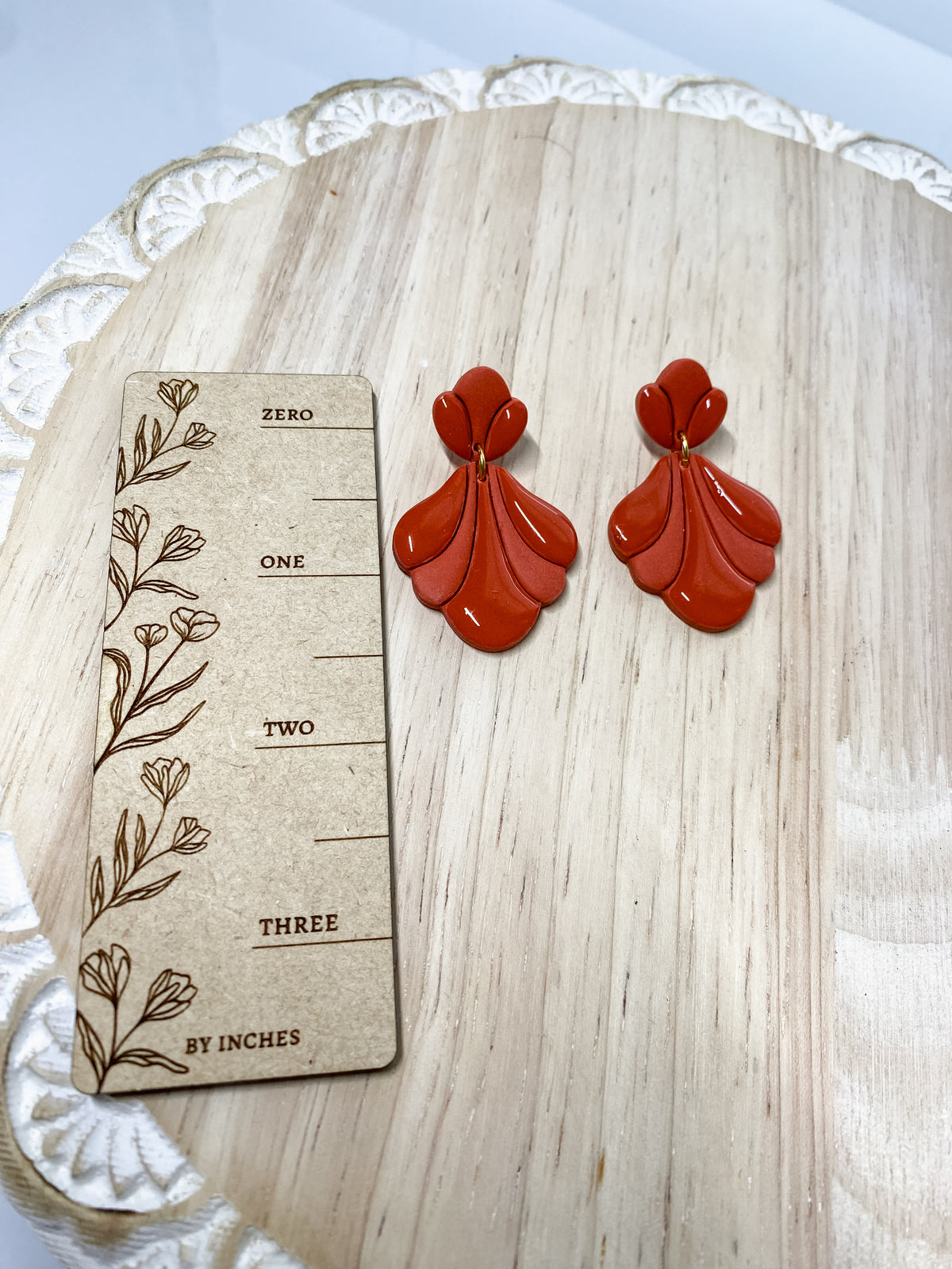 Teardrop polymer clay earrings with resin detail (multiple styles)