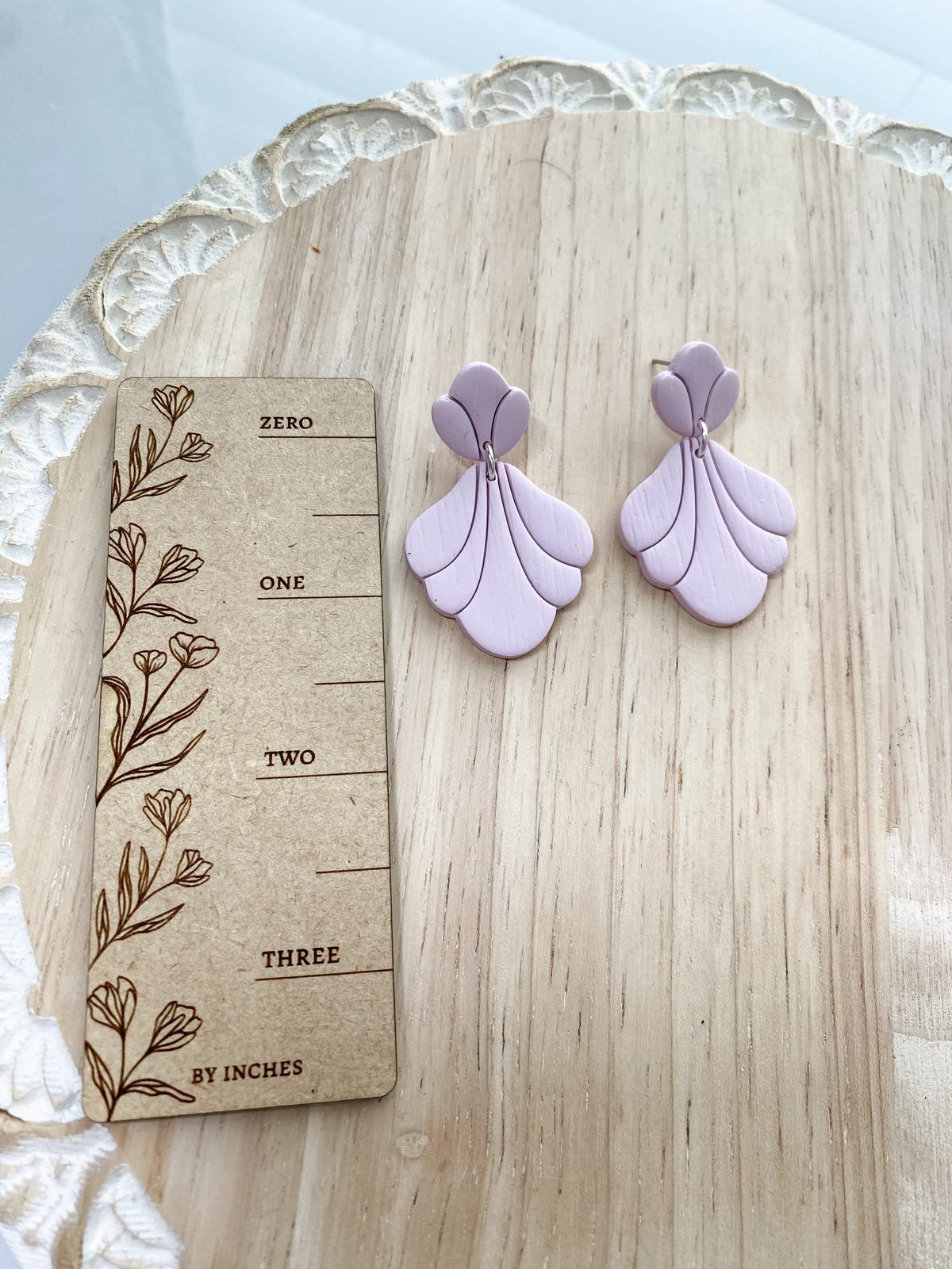 Embossed teardrop polymer clay earrings (multiple styles)
