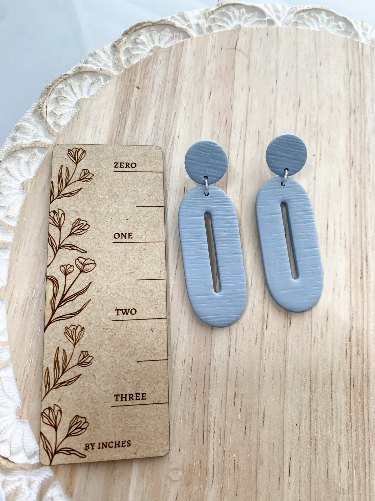 Tall oval handmade polymer clay earring collection
