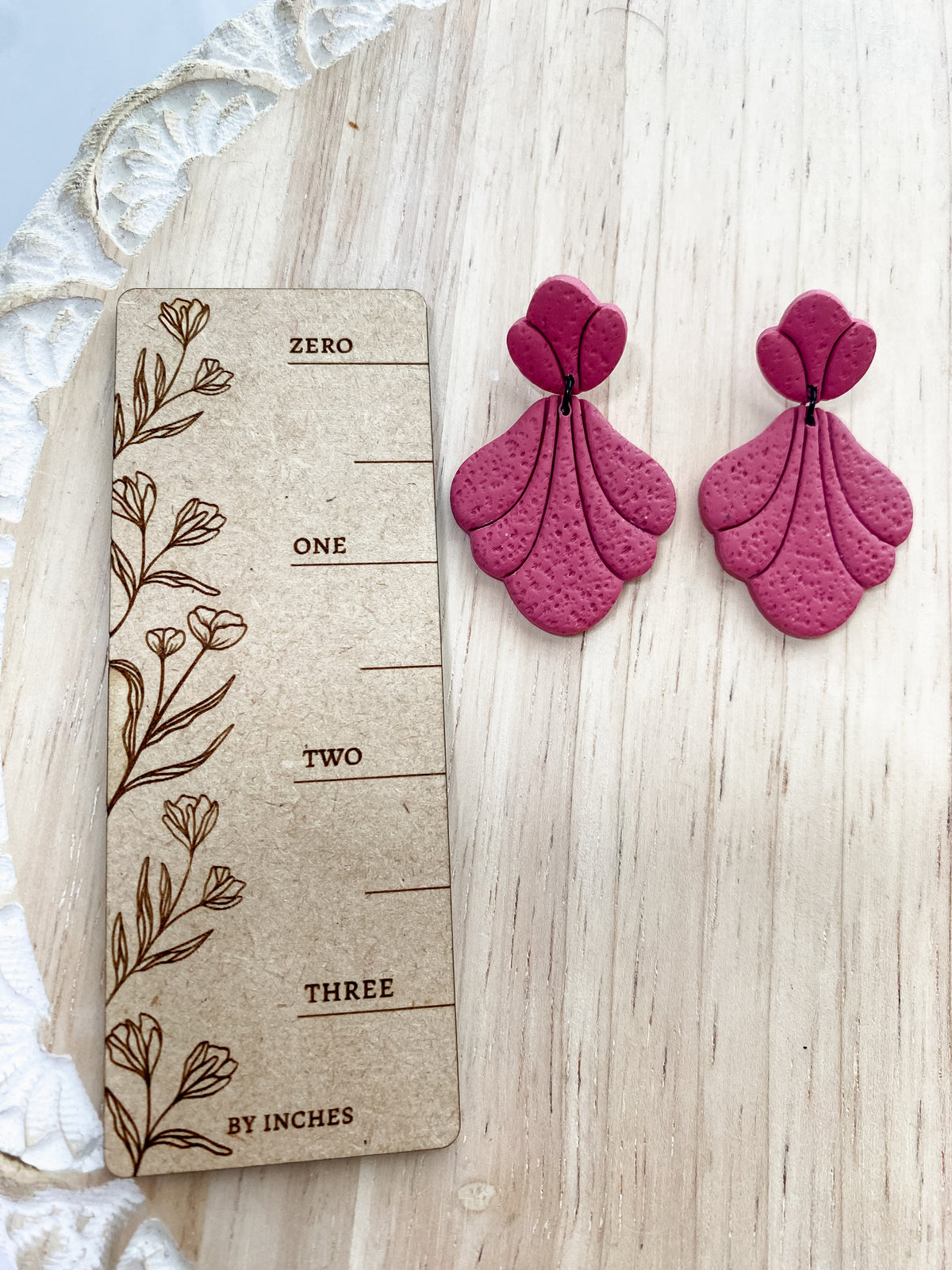 Embossed teardrop polymer clay earrings (multiple styles)