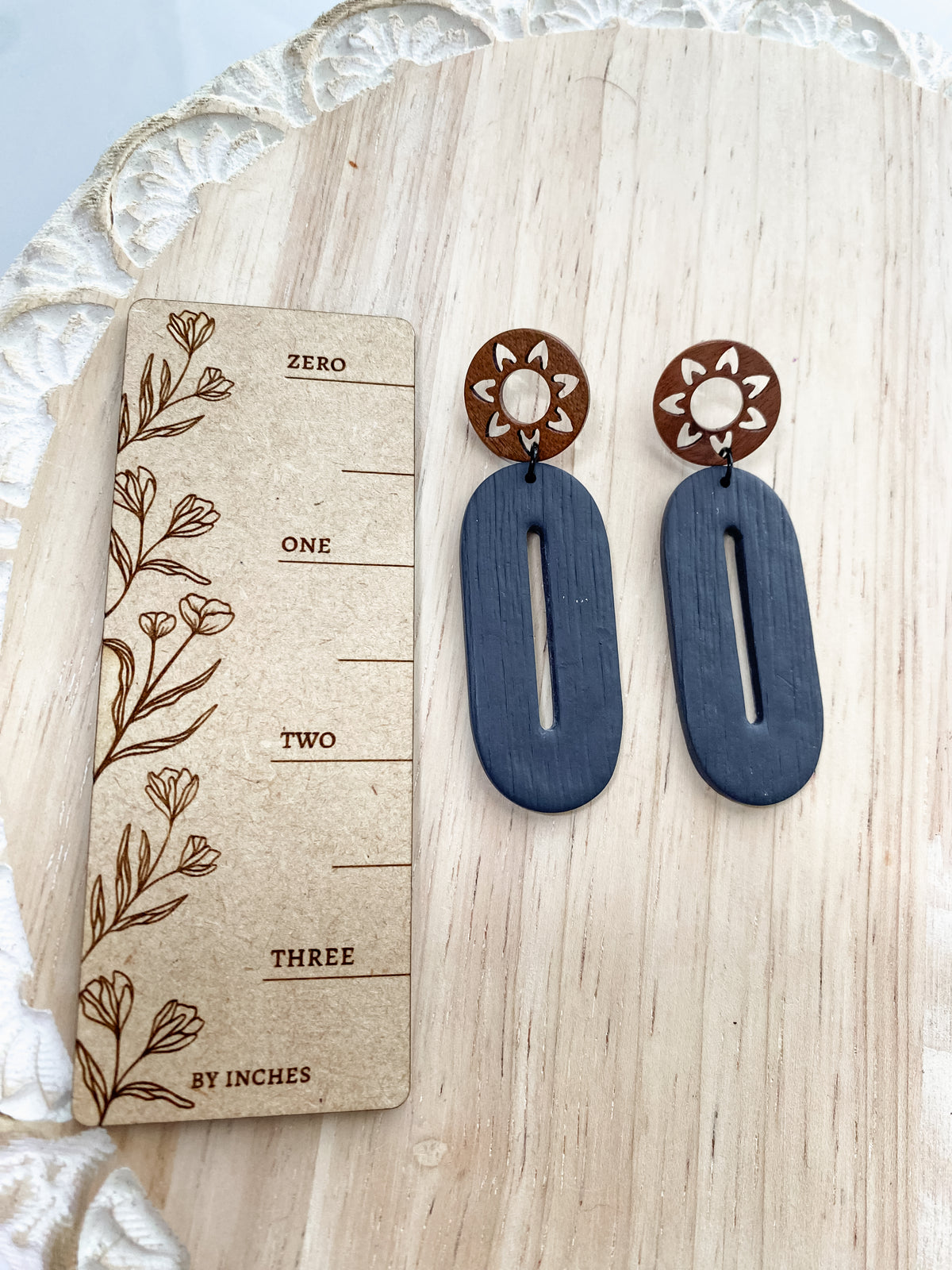 Tall oval handmade polymer clay earring collection