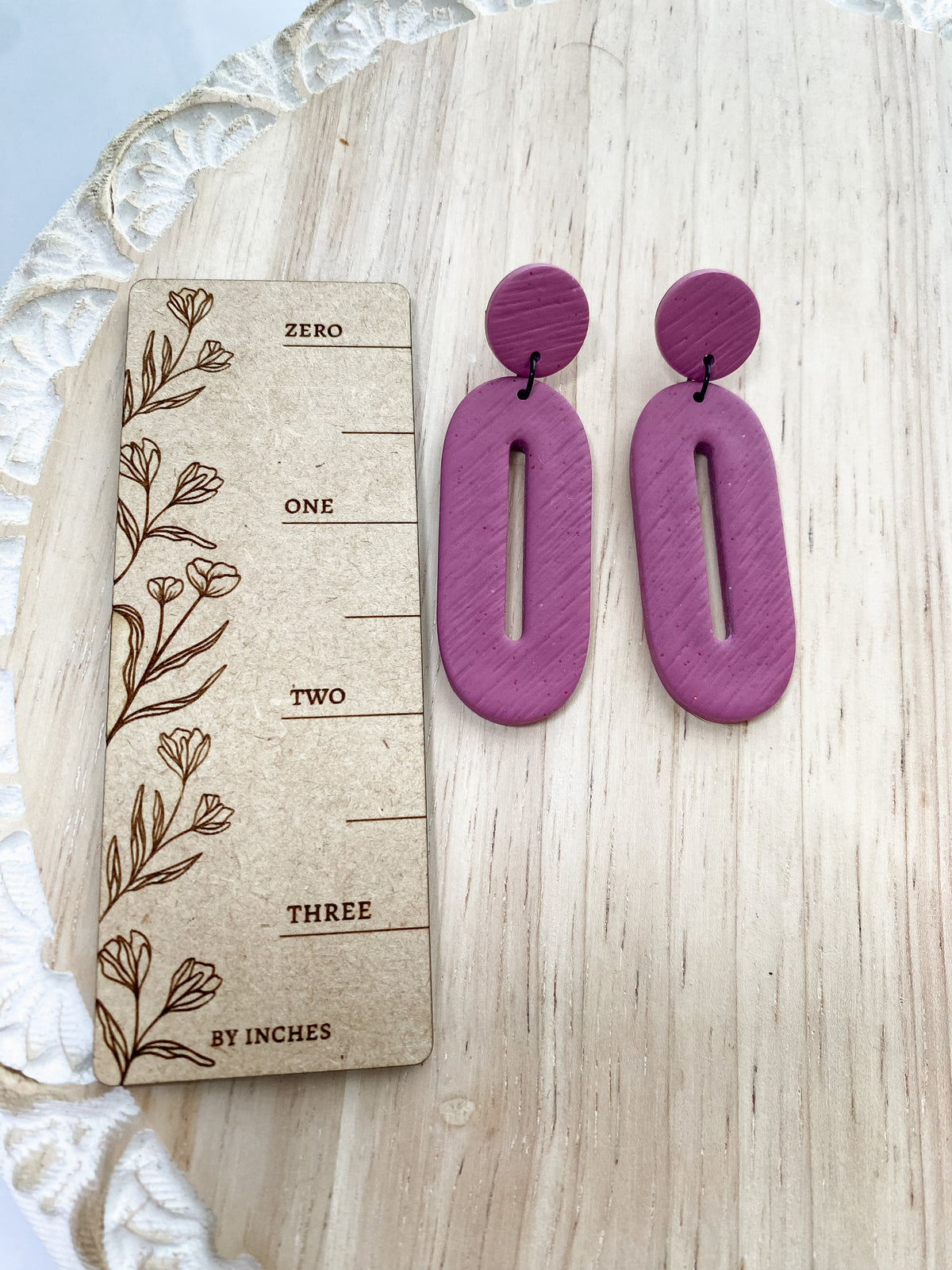 Tall oval handmade polymer clay earring collection