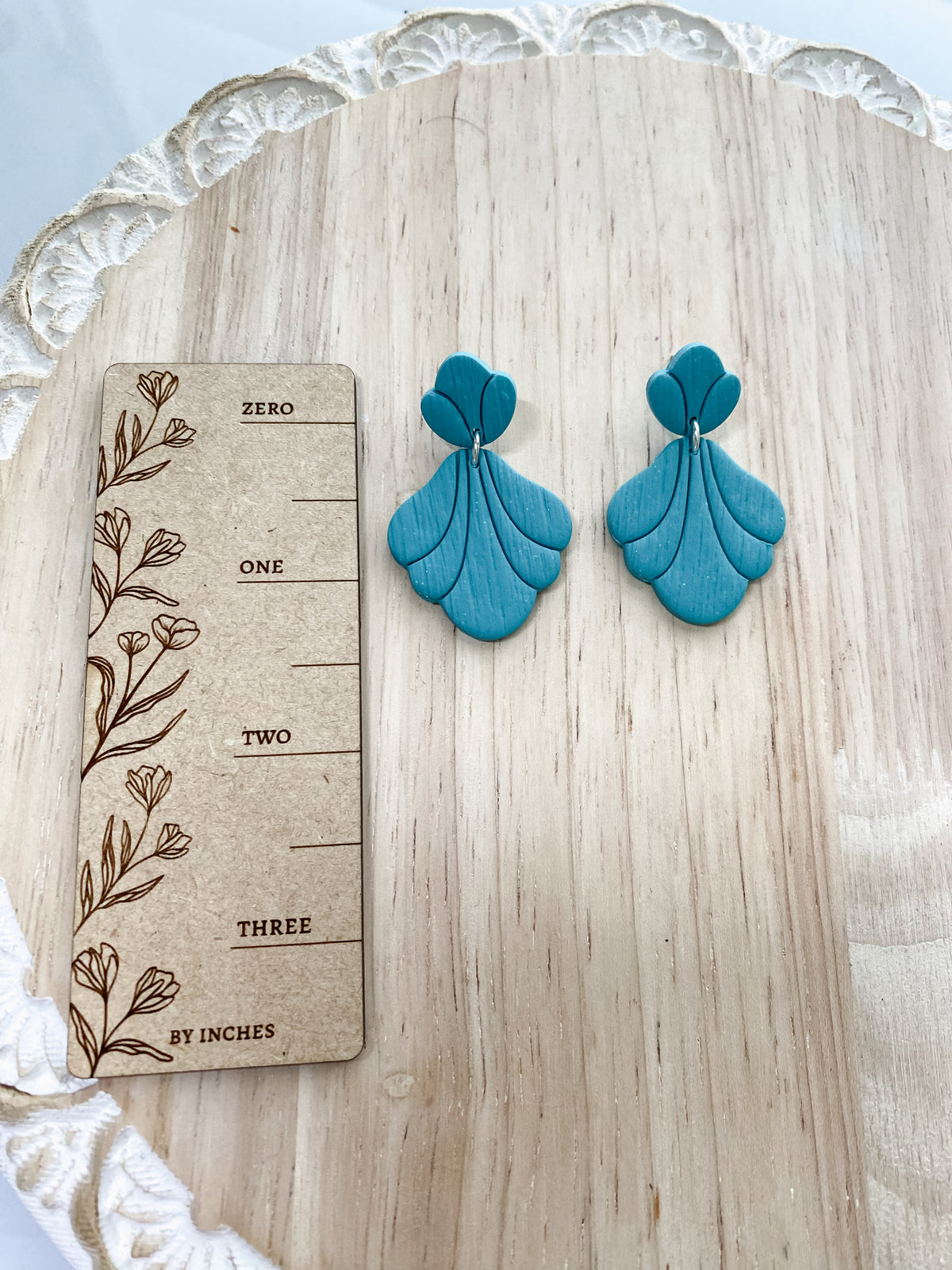 Embossed teardrop polymer clay earrings (multiple styles)