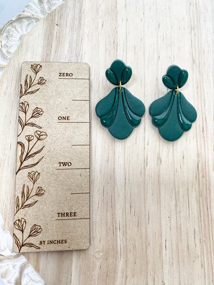 Teardrop polymer clay earrings with resin detail (multiple styles)