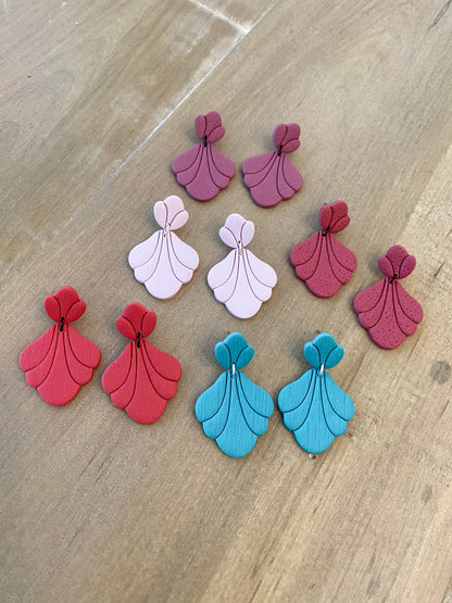 Embossed teardrop polymer clay earrings (multiple styles)