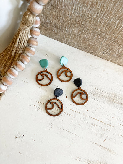 Wave polymer clay earrings collection