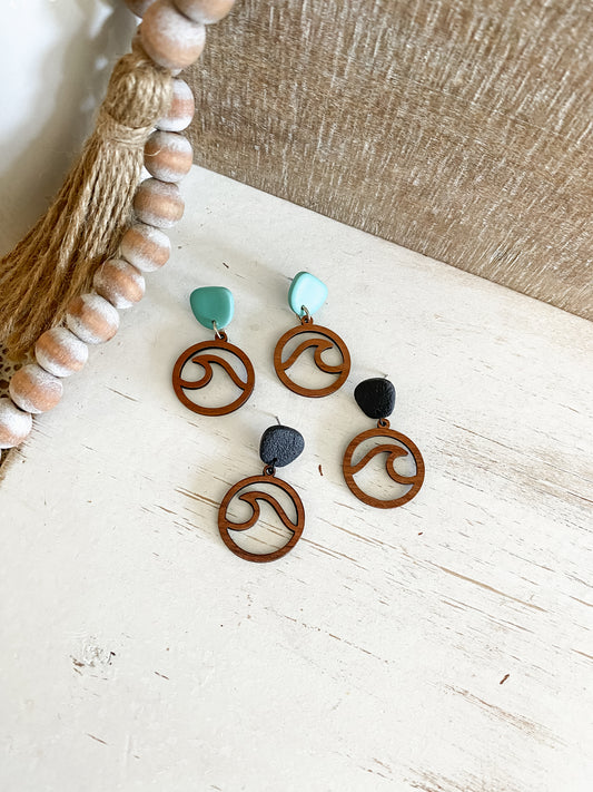 Wave polymer clay earrings collection
