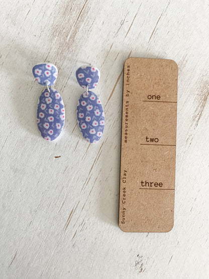 Blue floral dangles