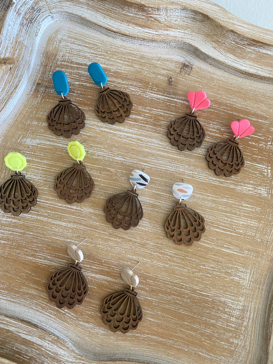 Wood seashell dangles Collection