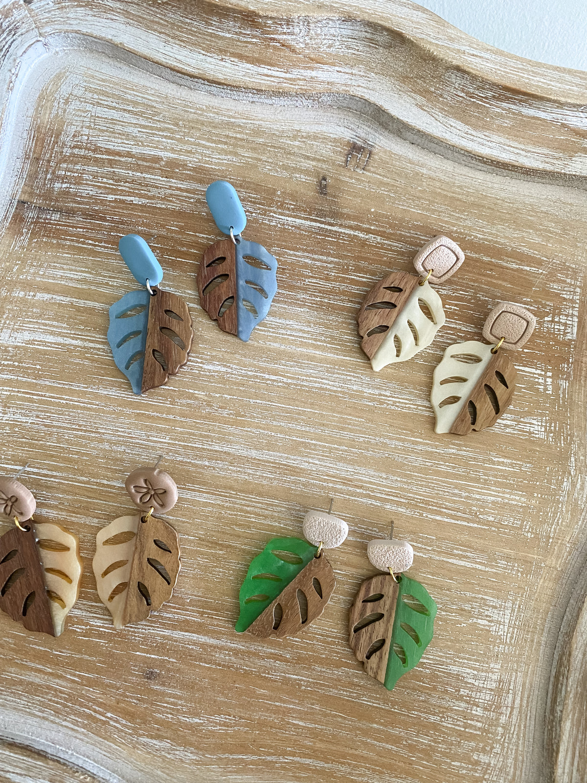 Tropical wood and resin dangles