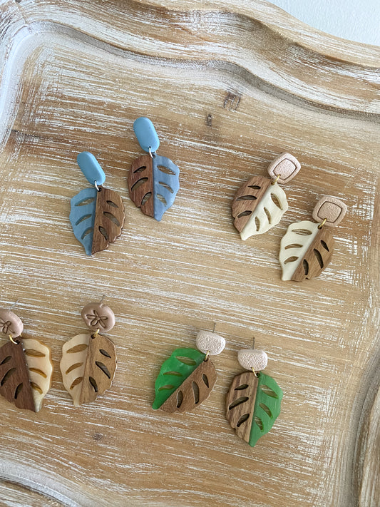 Tropical wood and resin dangles