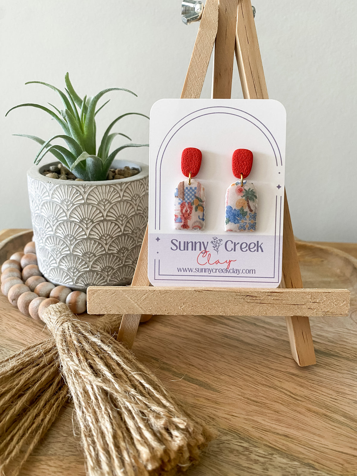 Italian romance inspired handmade polymer clay earring collection