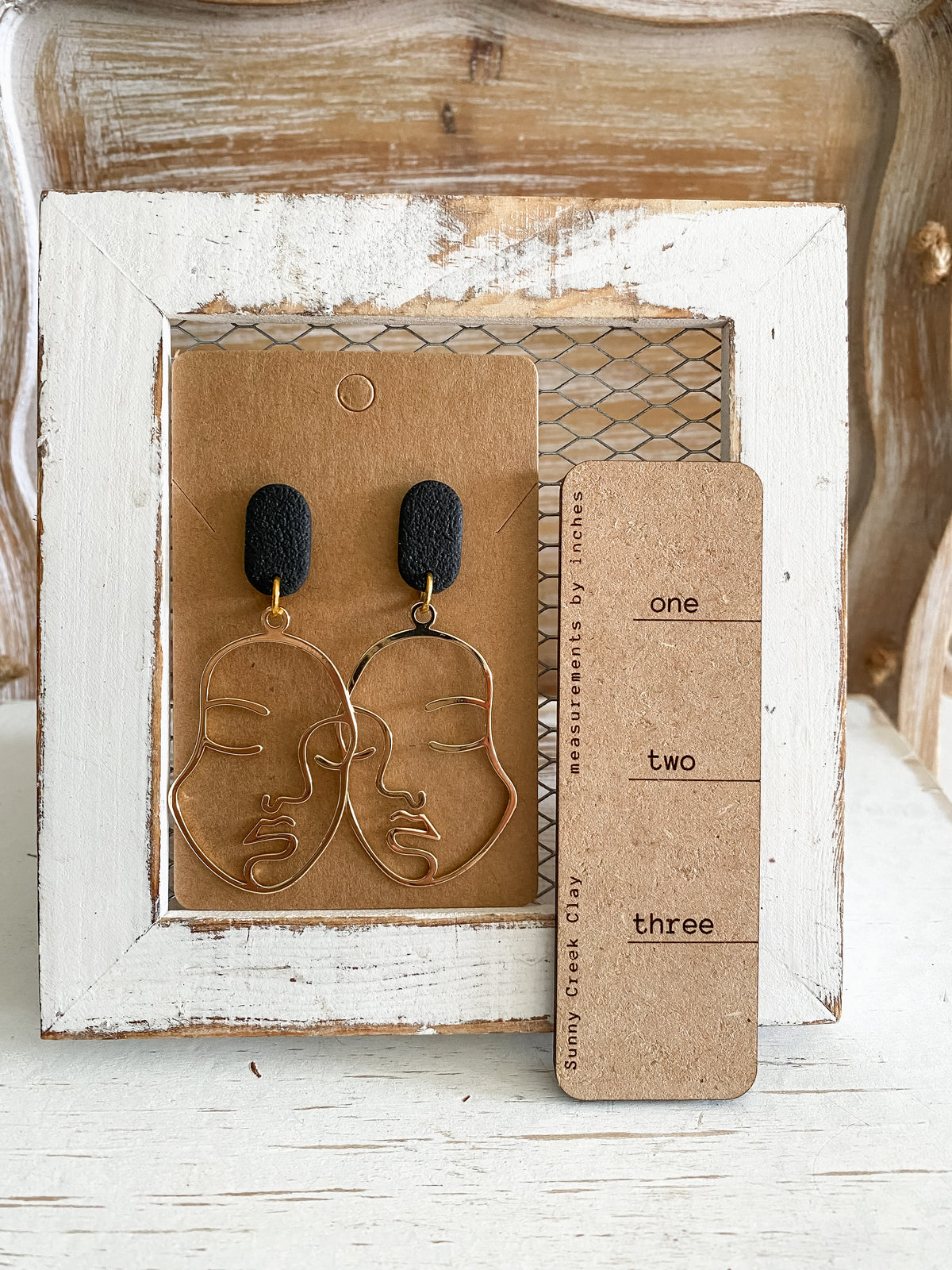 Metal face dangle earrings (multiple styles)