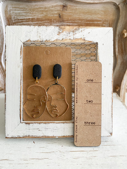 Metal face dangle earrings (multiple styles)