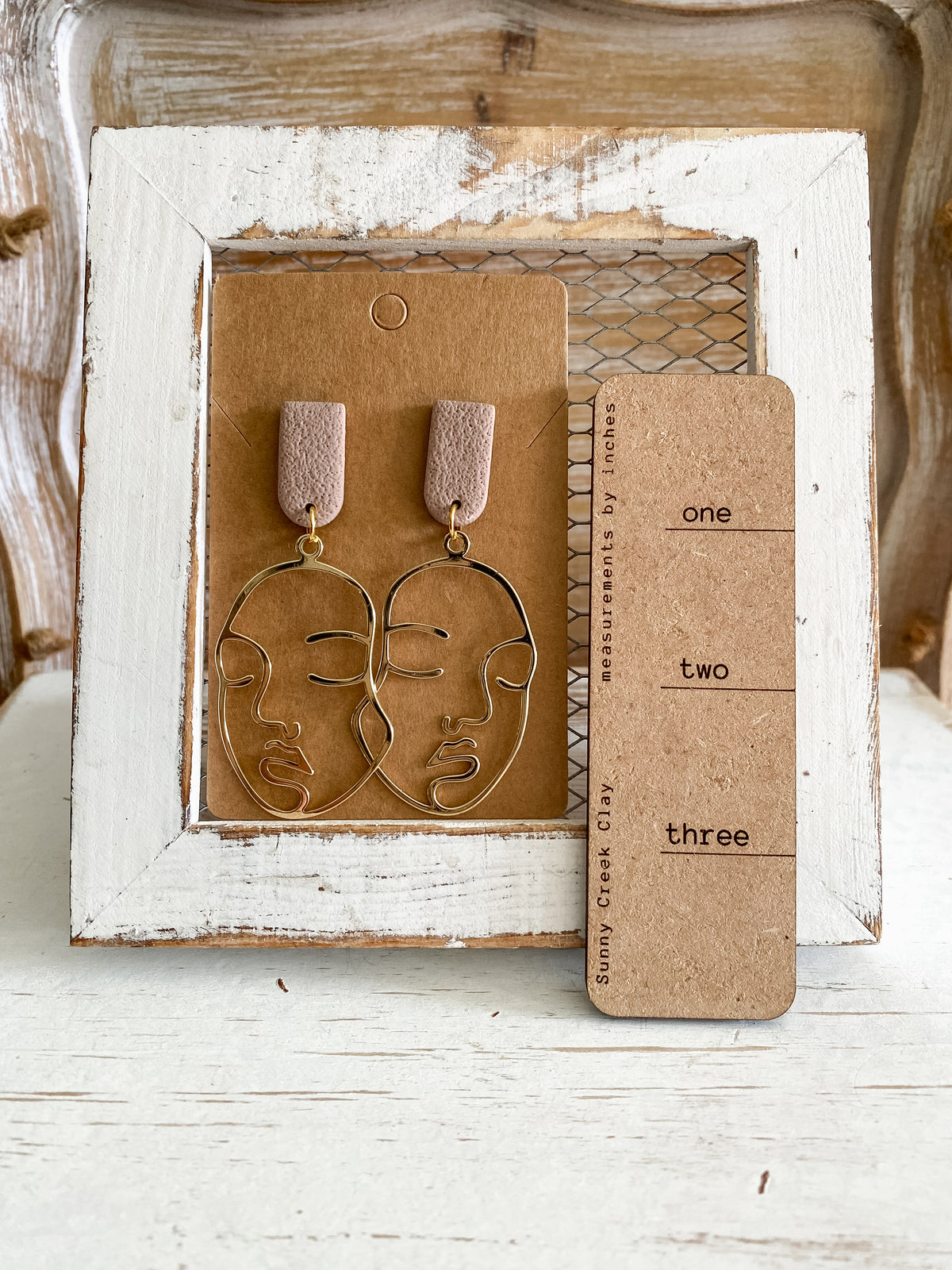 Metal face dangle earrings (multiple styles)
