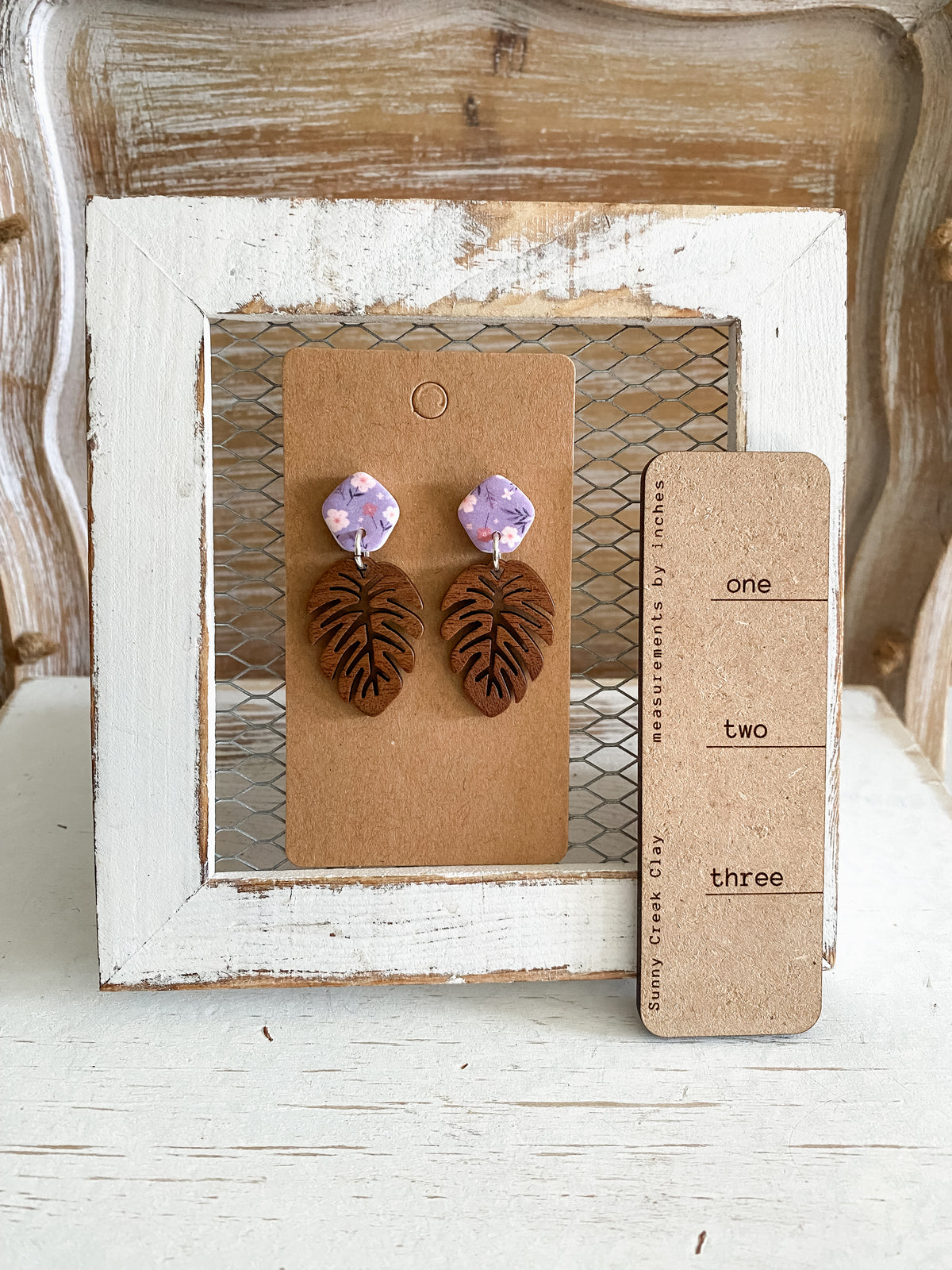 Tropical small wood leaf dangles collection