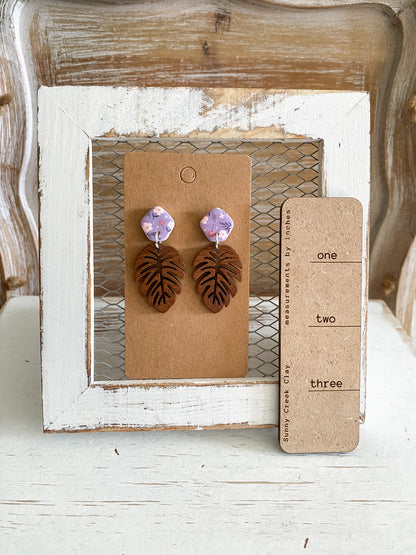 Tropical small wood leaf dangles collection