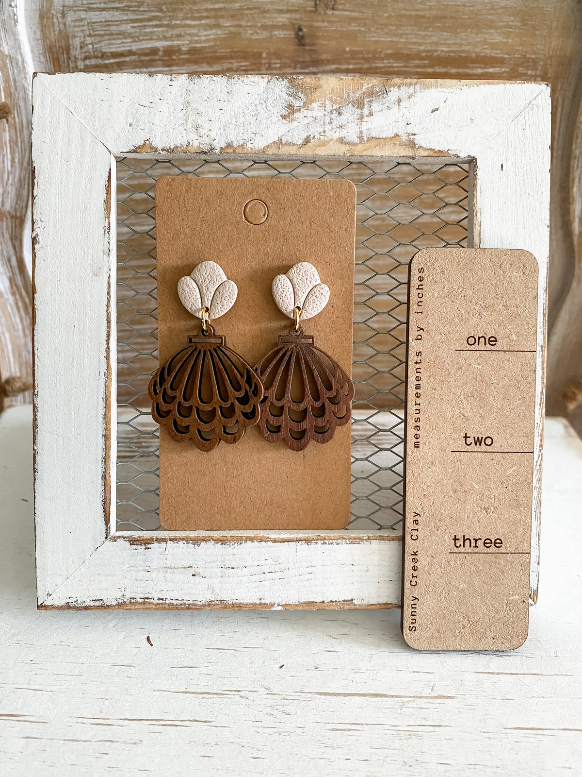 Wood seashell dangles Collection