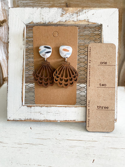 Wood seashell dangles Collection