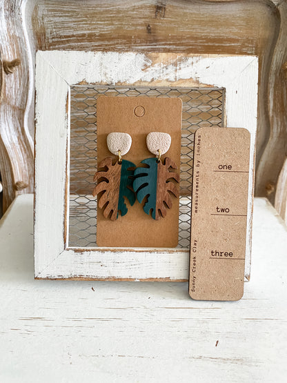 Wood and resin tropical earrings collection