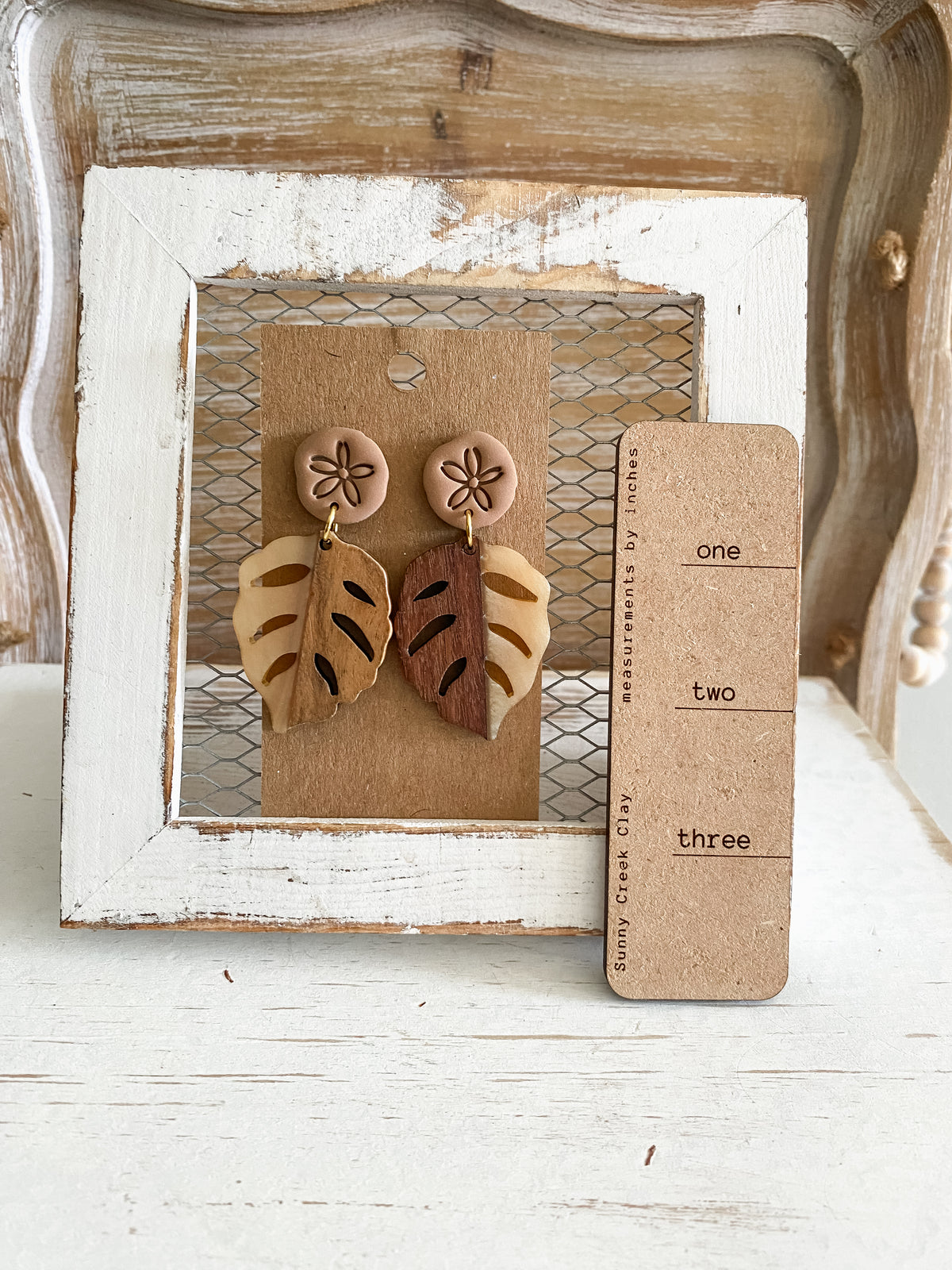 Tropical wood and resin dangles