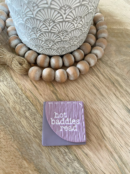 Purple Hot Baddies Read handmade polymer clay corner bookmark