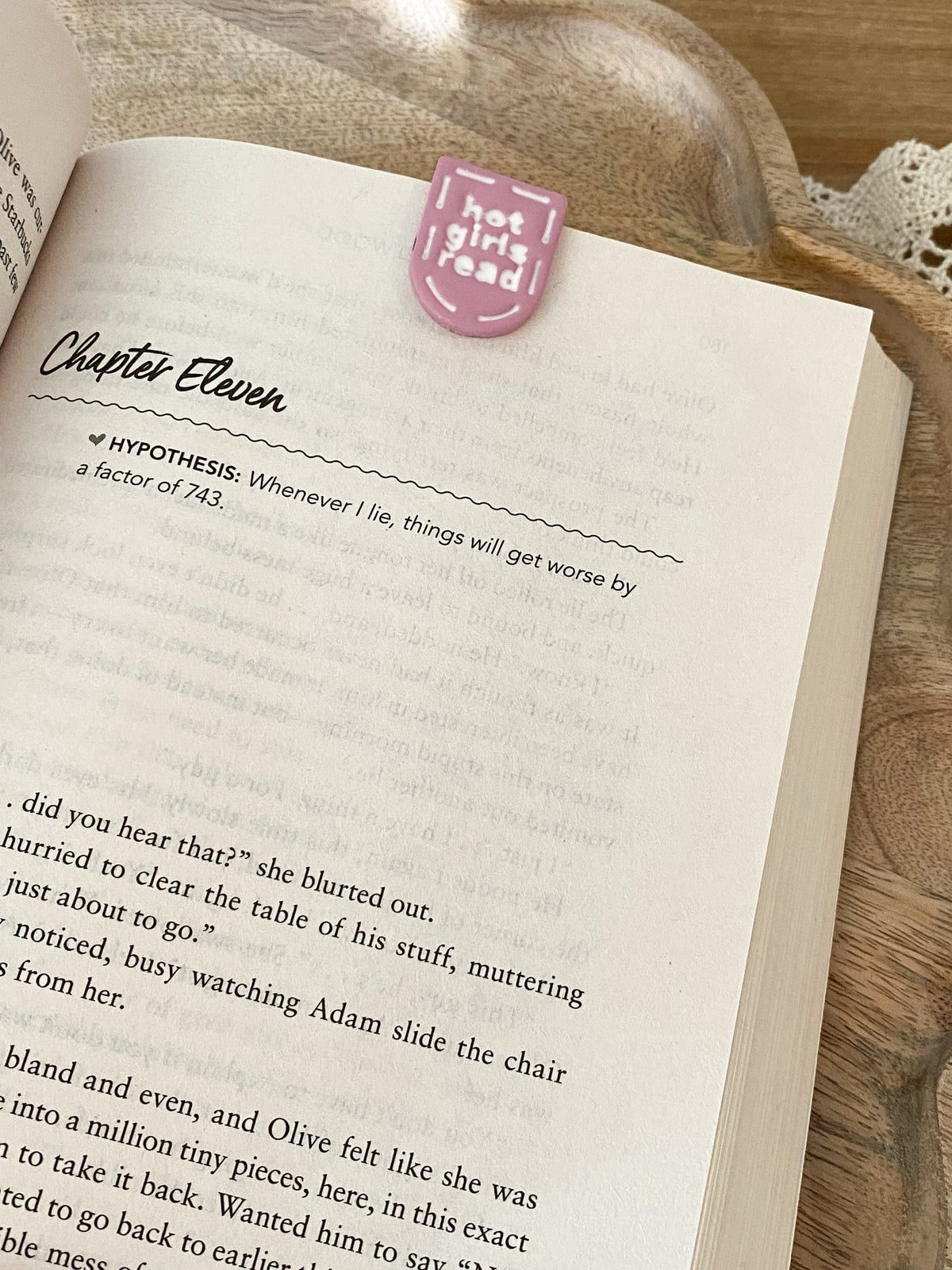 Small purple Hot Girls Read handmade polymer clay bookmark