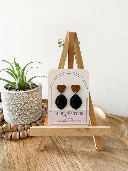 Teardrop handmade polymer clay earrings (two colors available)