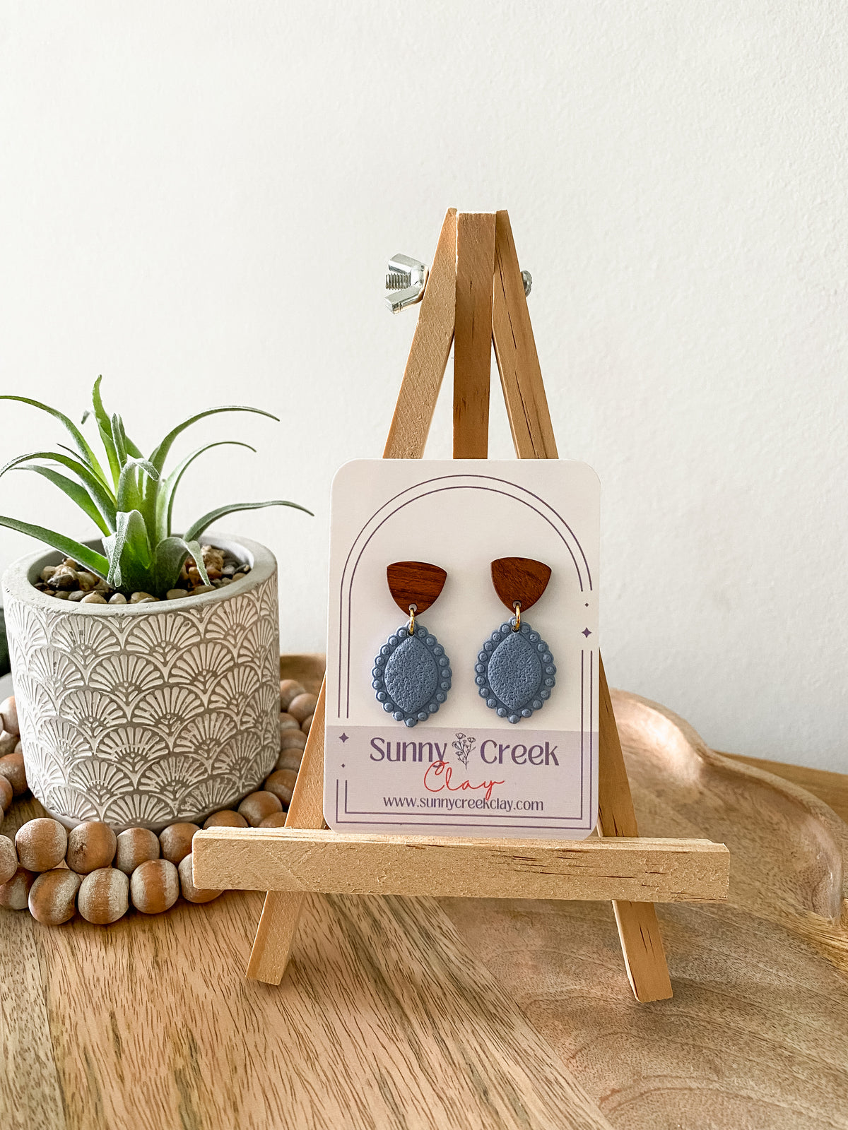 Teardrop handmade polymer clay earrings (two colors available)