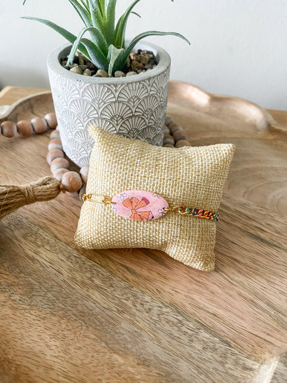 Back to school pencil bow handmade polymer clay bracelet