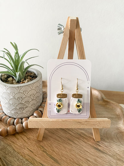 Sunny Blossom Mason Jar Earrings