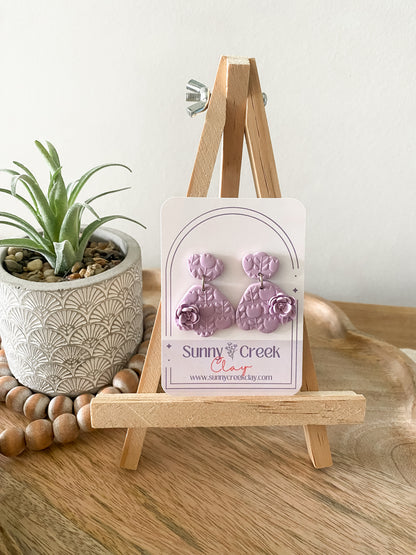 Light Purple floral earrings