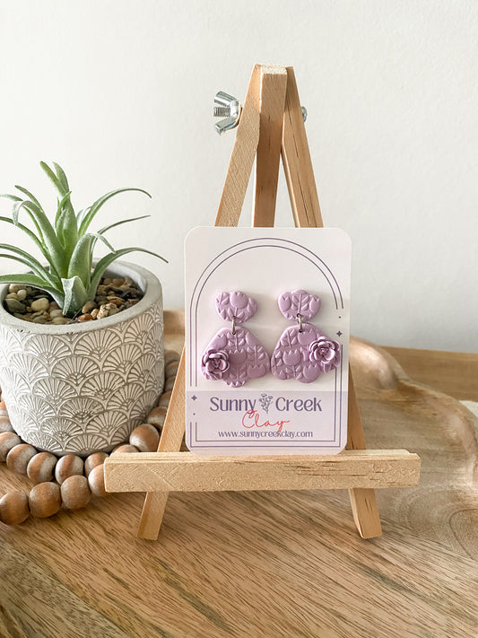 Light Purple floral earrings