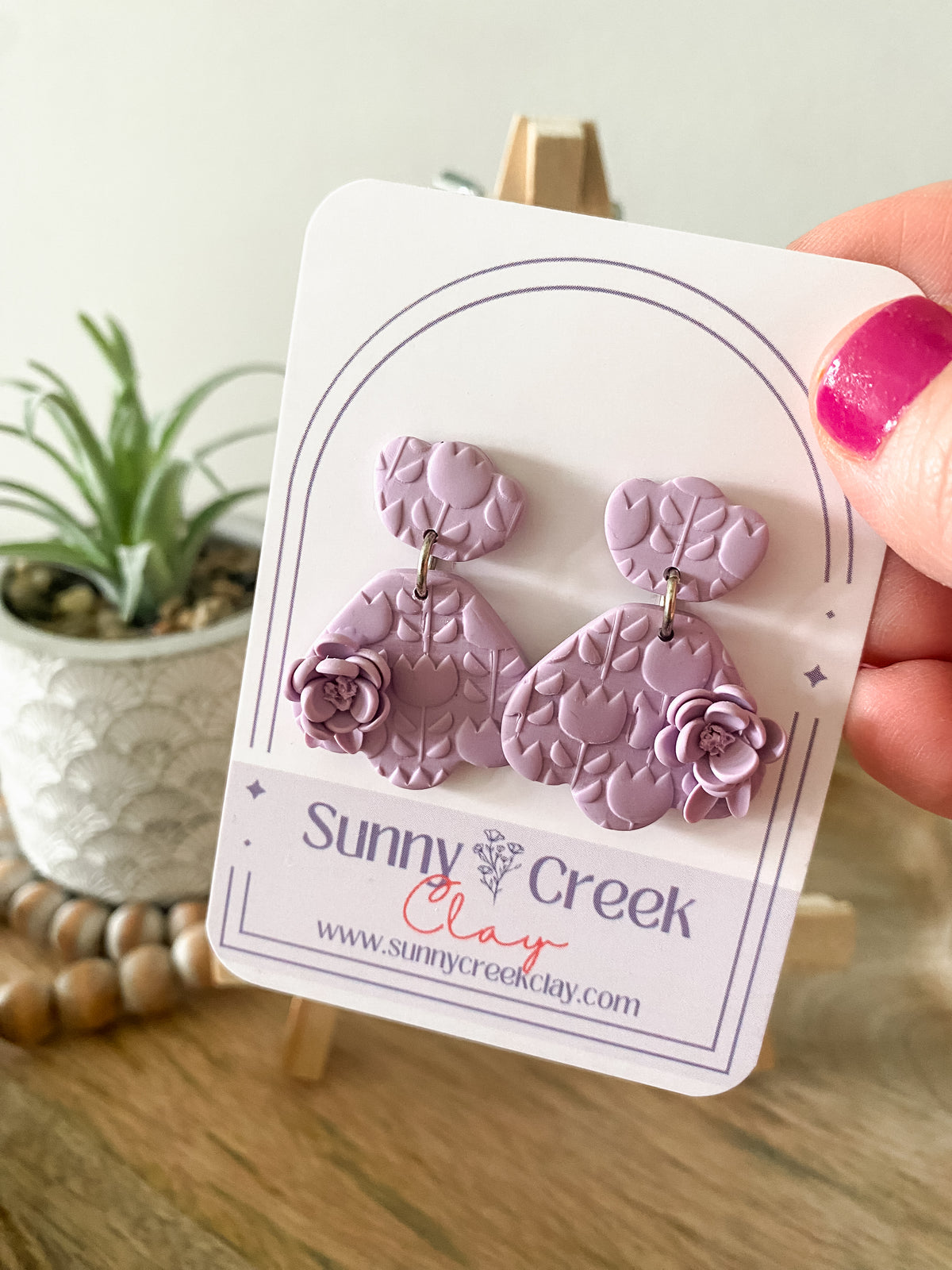 Light Purple floral earrings