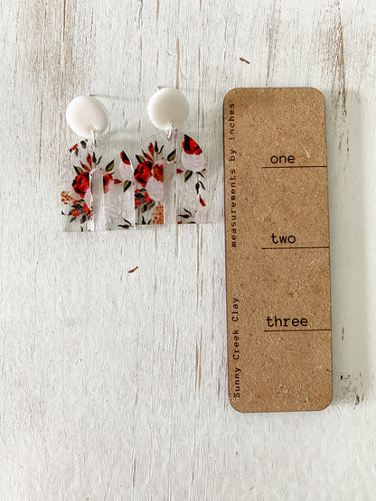 Resin floral arch earrings