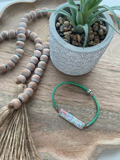 Inspirational handmade polymer clay bracelet collection