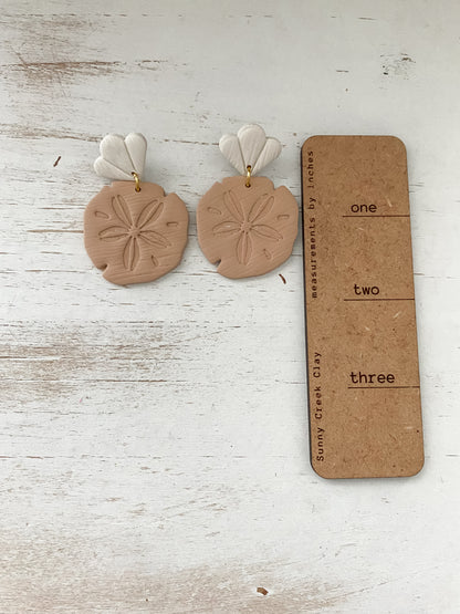 Sand dollar handmade polymer clay earrings