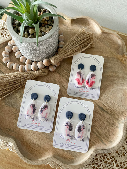 Summer girl handmade polymer clay earring collection
