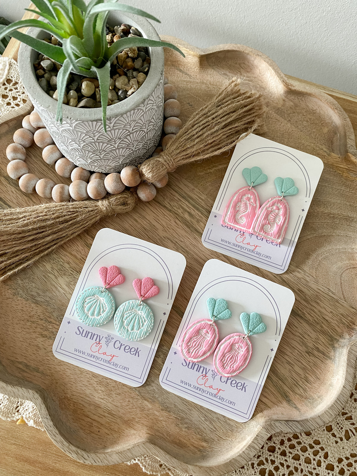 Under the sea handmade polymer clay earring collection