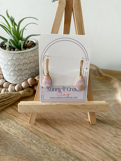 Pink & yellow handmade polymer clay earring collection