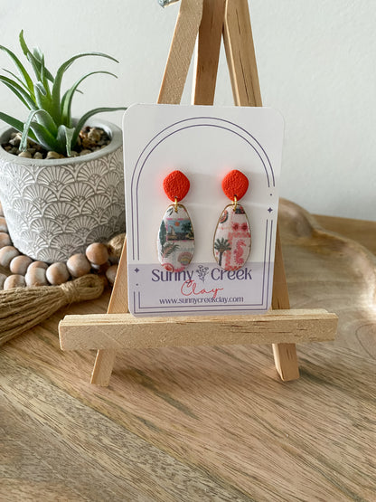Amalfi Coast inspired handmade polymer clay earring collection