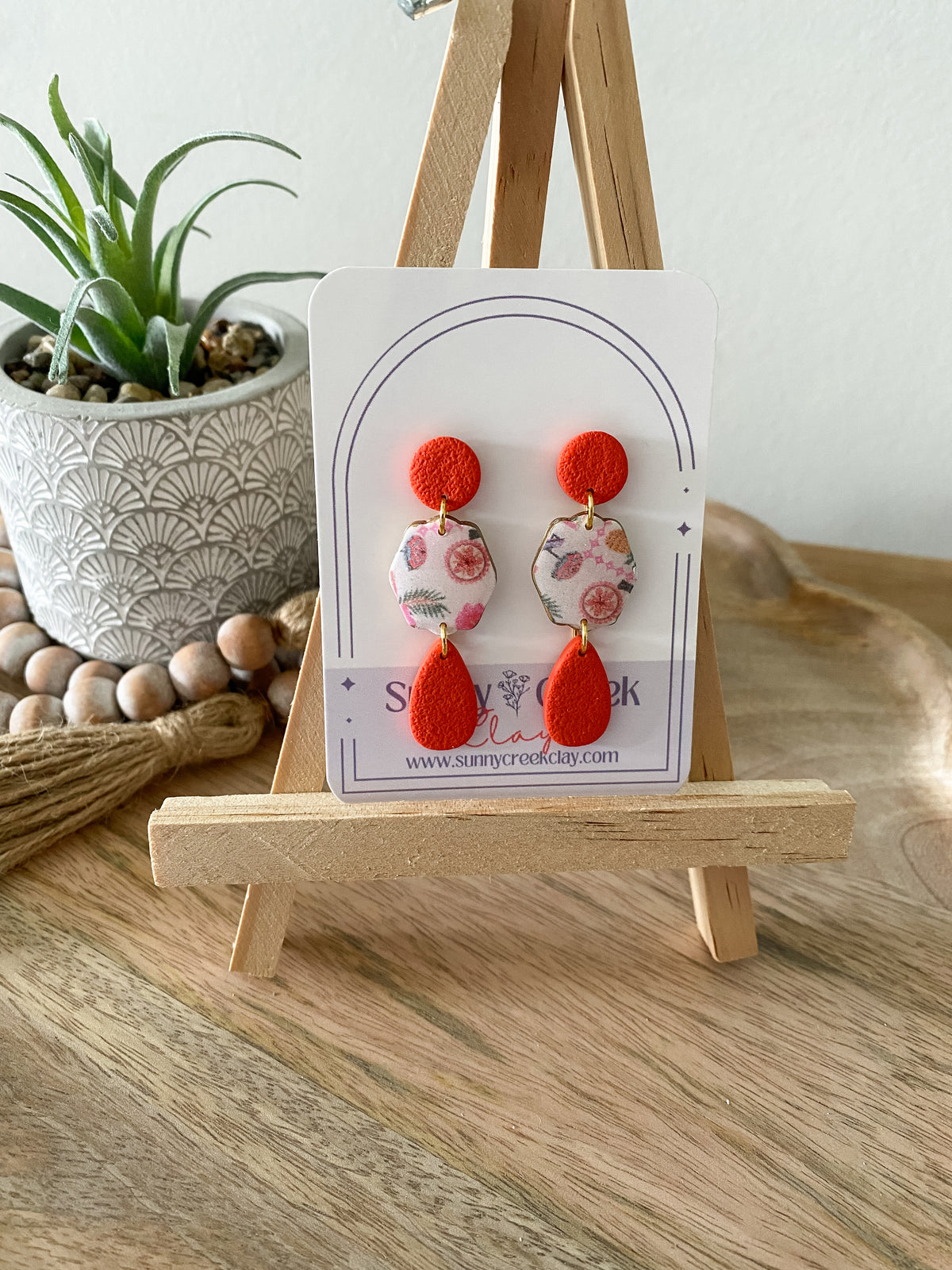 Amalfi Coast inspired handmade polymer clay earring collection