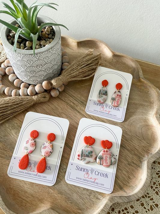 Amalfi Coast inspired handmade polymer clay earring collection