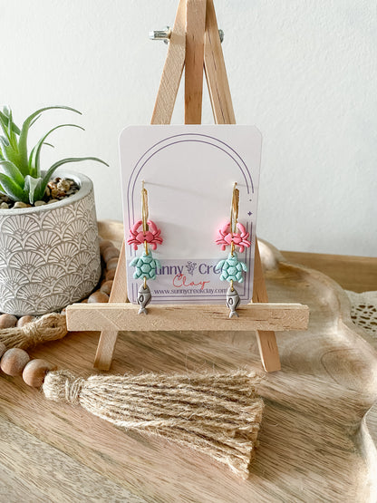 Under the sea trio handmade polymer clay earrings
