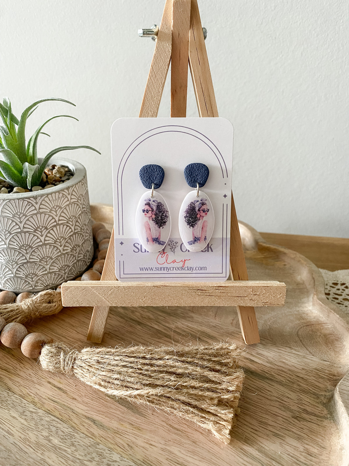 Summer girl handmade polymer clay earring collection