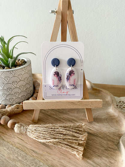 Summer girl handmade polymer clay earring collection