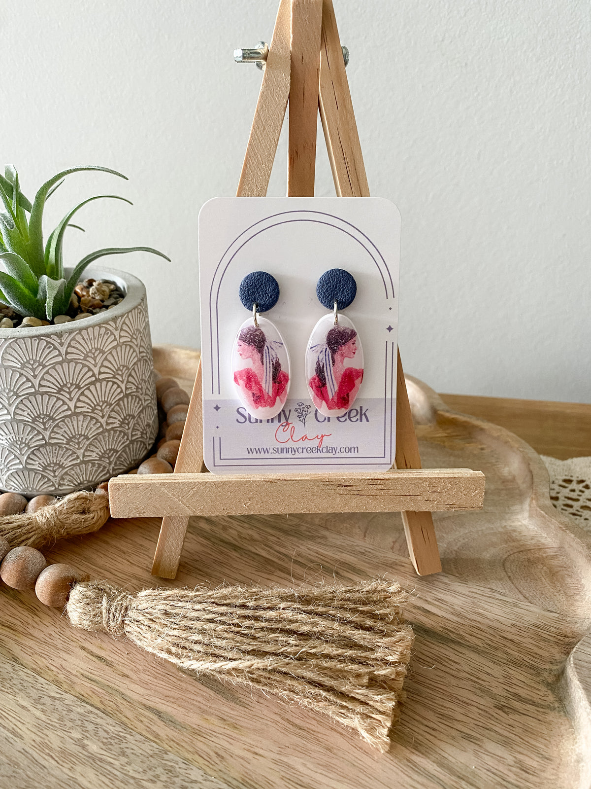 Summer girl handmade polymer clay earring collection